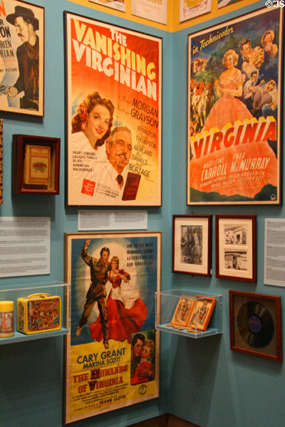 Movie posters for films featuring stories of Virginians at Museum of Virginia History. Richmond, VA.