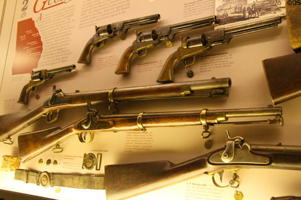 Collection of Confederate firearms at Museum of Virginia History. Richmond, VA.