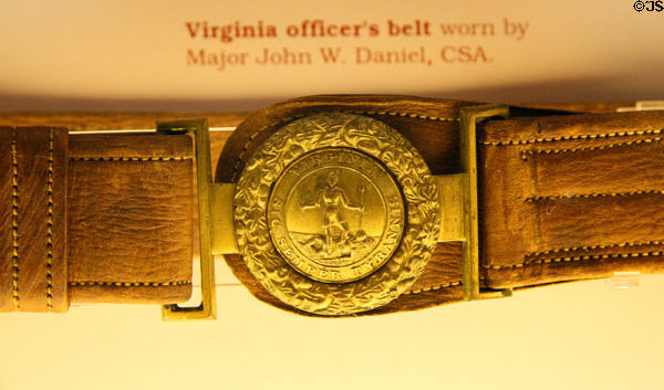Virginian Confederate belt at Museum of Virginia History. Richmond, VA.