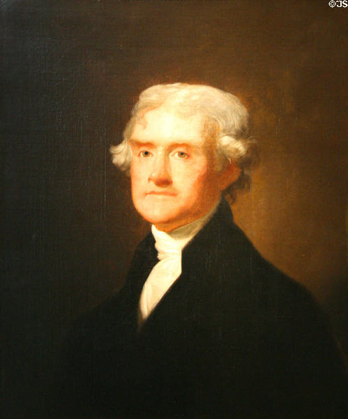 Thomas Jefferson portrait (1857-8) by Louis Mathieu Guillaume after Gilbert Stuart at Museum of Virginia History. Richmond, VA.