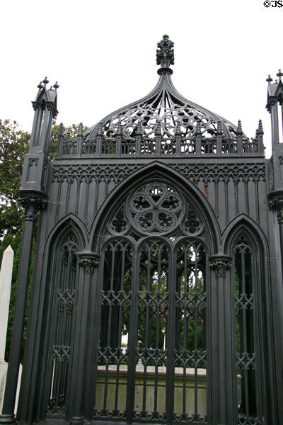 Gothic ironwork detail of tomb of President James Monroe (1758-1831) at Hollywood Cemetery. Richmond, VA.