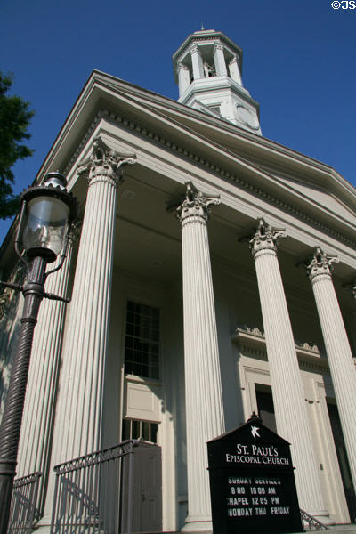 Neoclassical columns of St. Paul's Episcopal Church. Richmond, VA.