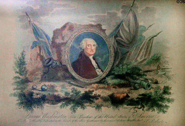 Graphic of late President George Washington by P. Roberts in John Marshall House. Richmond, VA.