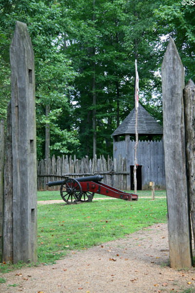 Landside stockade replica of Henricus. VA.