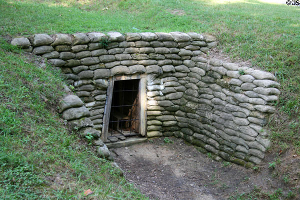 Tunnel used by Union sappers under Confederate lines at Petersburg National Battlefield. Petersburg, VA.