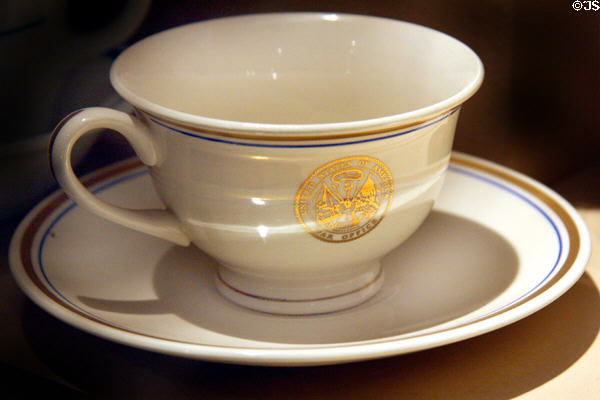 Coffee cup from War Department (c1940) at U.S. Army Quartermaster Museum. Petersburg, VA.