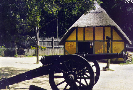 Jamestown Settlement replica & cannon. VA.