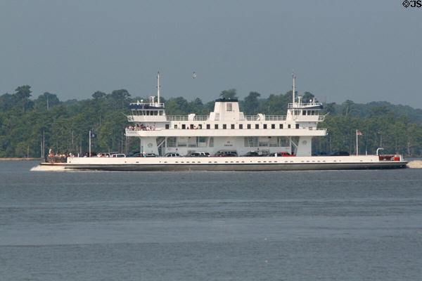Pocahontas car ferry off Jamestown crossing James River. Jamestown, VA.