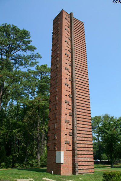 Brick commemorative column (1957) celebrating founding of Jamestown in 1607. Jamestown, VA.