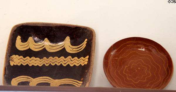 Ceramic redware in kitchen at Mt Vernon. Washington, VA.