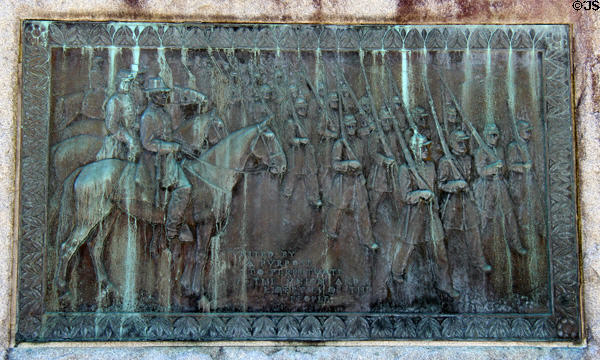 Civil War memorial plaque (1929) by William Gordon Huff at Bennington Museum. Bennington, VT.