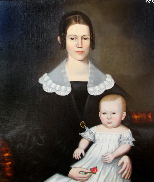 Woman & Child portrait (c1840) by Erastus Salisbury Field at Bennington Museum. Bennington, VT.
