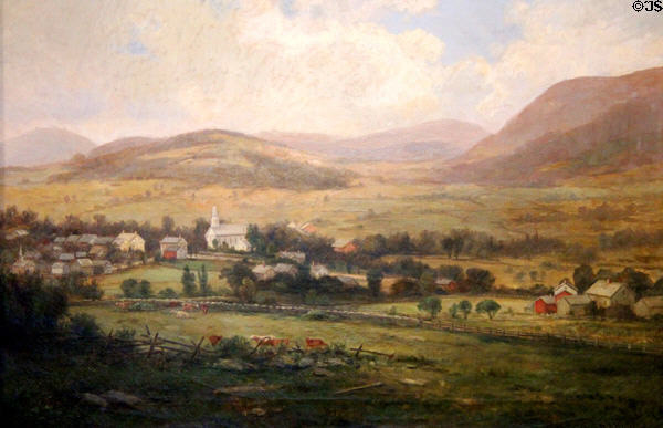 View of Old Bennington, Vermont painting (c1870) by Daniel Folger Bigelow at Bennington Museum. Bennington, VT.