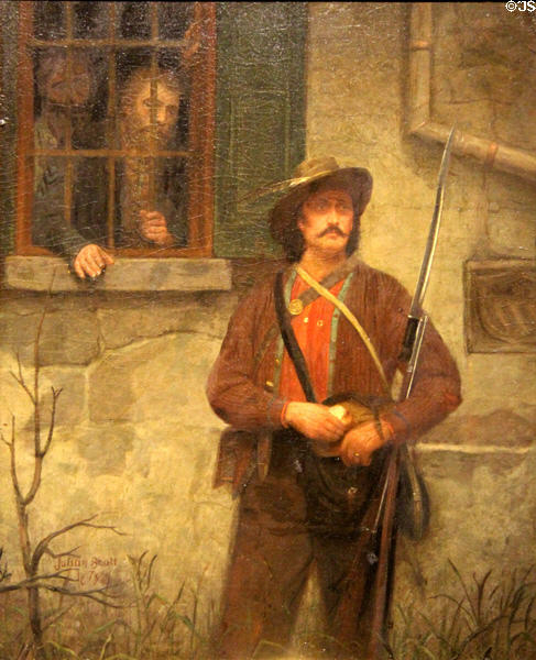 Compassionate Enemy painting (1879) by Julian Scott at Bennington Museum. Bennington, VT.