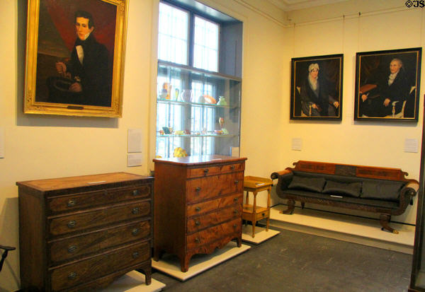 Heritage Vermont furniture & portrait gallery at Bennington Museum. Bennington, VT.
