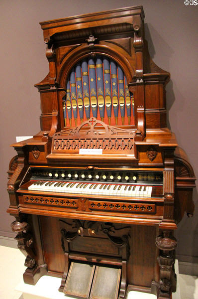Parlor organ (c1882) by Estey Organ Co. of Brattleboro, VT at Bennington Museum. Bennington, VT.