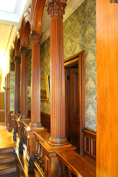 Staircase columns at Park-McCullough Historic Estate. North Bennington, VT.