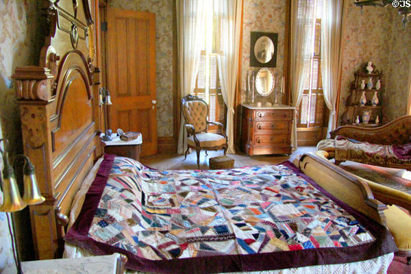 Master bedroom at Park-McCullough Historic Estate. North Bennington, VT.