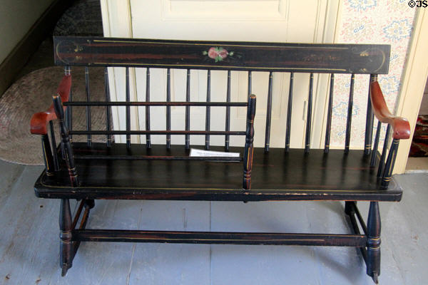 Rocking cradle bench in birthplace house at President Calvin Coolidge State Historic Park. Plymouth Notch, VT.