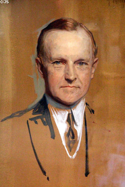 President Calvin Coolidge portrait (1924) by Herman Hanatschek at President Calvin Coolidge State Historic Park. Plymouth Notch, VT.