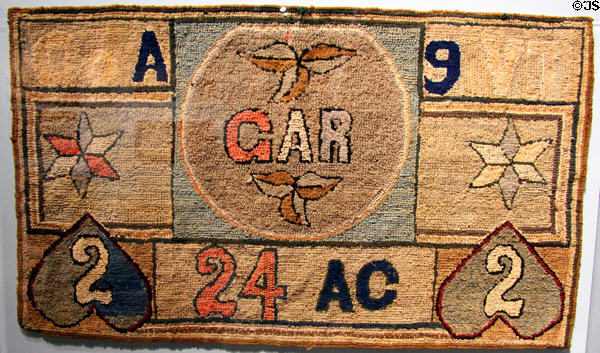 Hooked rug with GAR design at Vermont History Center. Barre, VT.