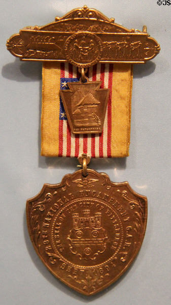 GAR badge for 28th national encampment (1894) in Pittsburgh, PA at Vermont History Center. Barre, VT.