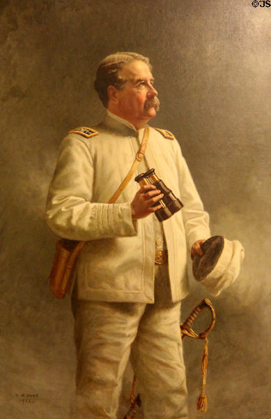 Admiral Charles Clark painting (1902) by Thomas Waterman Wood at Vermont History Center. Barre, VT.