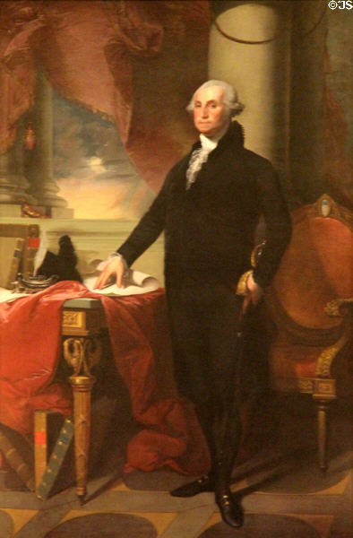 Portrait of George Washington (c1837) by George Gassner after Gilbert Stuart in House of Representatives at Vermont State House. Montpelier, VT.