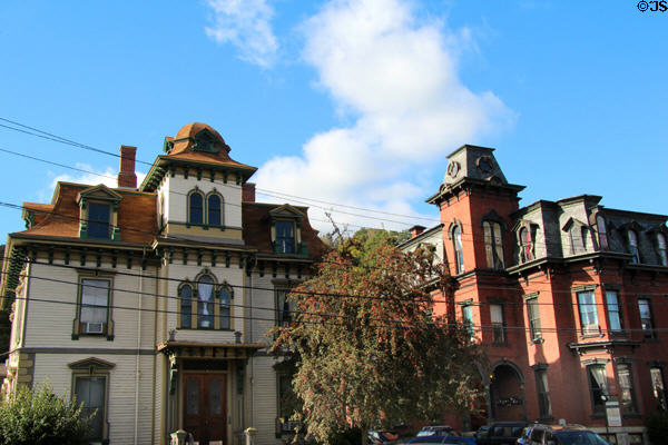 Italian villa-style heritage houses on Main St. Montpelier, VT.