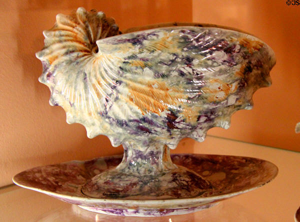 Nautilus desert bowl (c1810-20) by Josiah Wedgwood of Staffordshire, England at Shelburne Museum. Shelburne, VT.