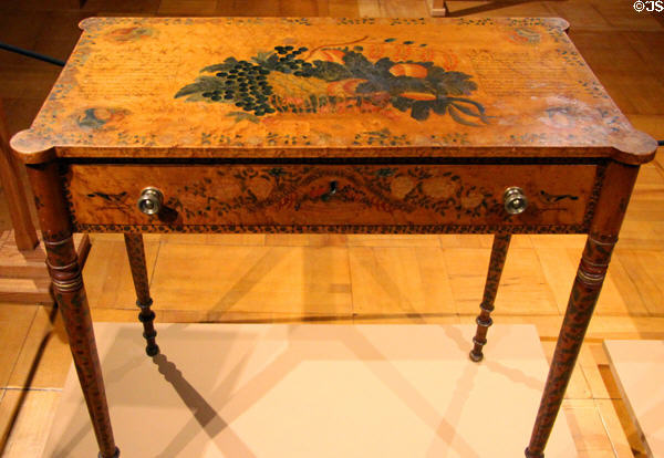 Painted table (1816) by Elizabeth Paine Lombard of Bath, ME at Shelburne Museum. Shelburne, VT.