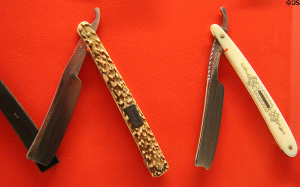 Straight razor collection at Shelburne Museum. Shelburne, VT.