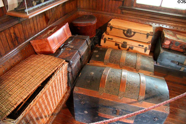 Steamer & travel trunks & suitcases at Shelburne Museum. Shelburne, VT.