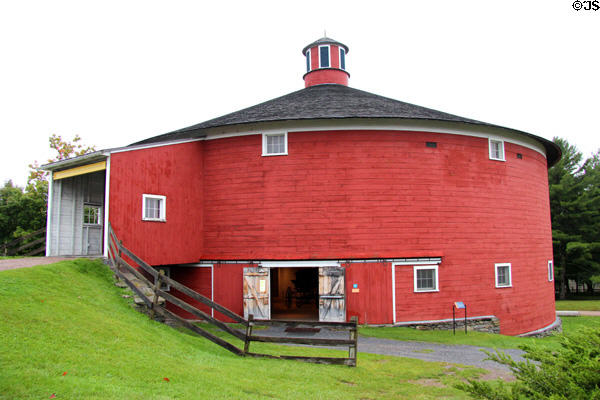 Two of three entry levels of Round Barn at Shelburne Museum. Shelburne, VT.