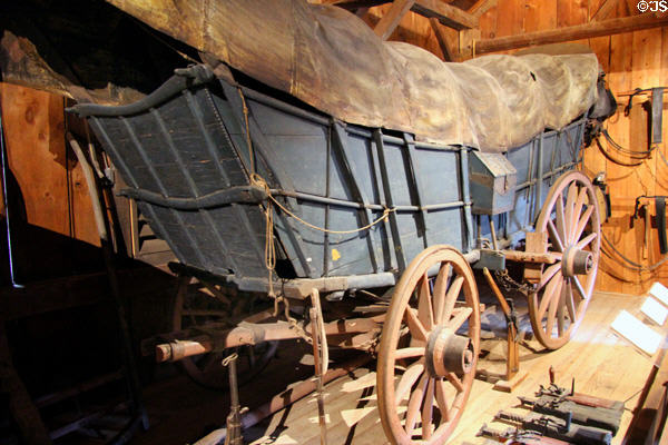 Conestoga freight wagon (c1837) by A. Griffith & Peter Criley of Chester County, PA at Shelburne Museum. Shelburne, VT.