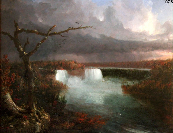 Niagara Falls painting (c1830) by Thomas Cole at Marsh-Billings-Rockefeller Mansion. Woodstock, VT.