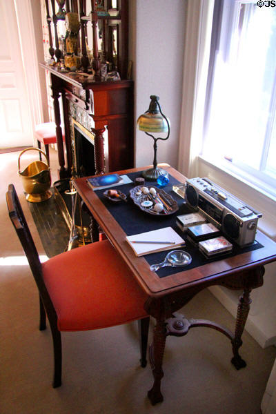 Sitting room table desk as it was in 1997 at Marsh-Billings-Rockefeller Mansion. Woodstock, VT.