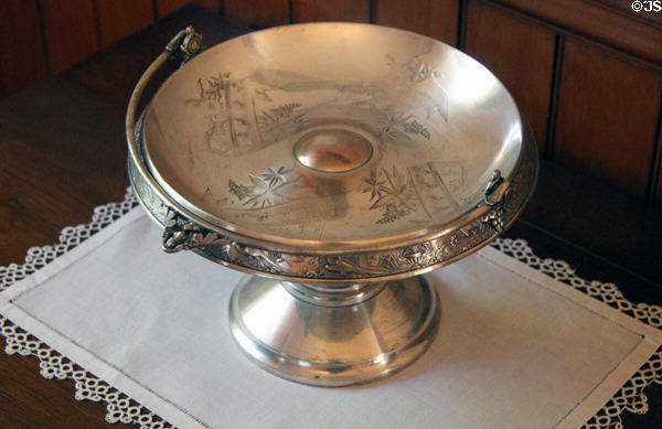 Silver bridal bowl at Billings Farm & Museum. Woodstock, VT.
