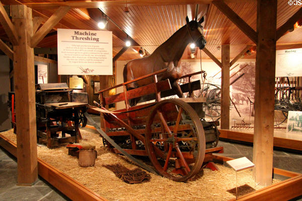 Horse treadmill threshing machine (c1870s) at Billings Farm & Museum. Woodstock, VT.