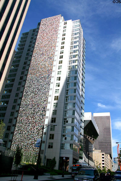Fifth & Madison Residence (2007) (24 floors) next to Seattle Public Library. Seattle, WA. Architect: Ruffcorn Mott Hinthorne Stine.
