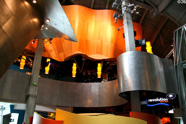 Curving main lobby within EMP|FSM. Seattle, WA.