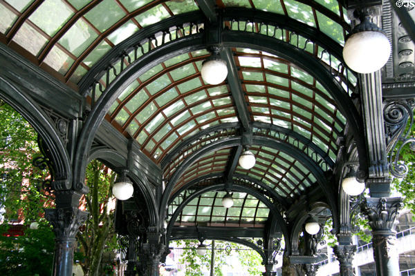 Pioneer Square pergola arched roof. Seattle, WA.