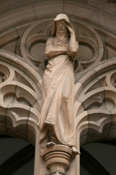 Statue of Mastery over entrance of Suzzallo Library. Seattle, WA.