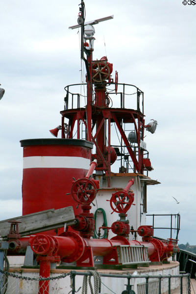 Details of Fireboat Duwamish (1909 - in service till 1985). Seattle, WA. On National Register.