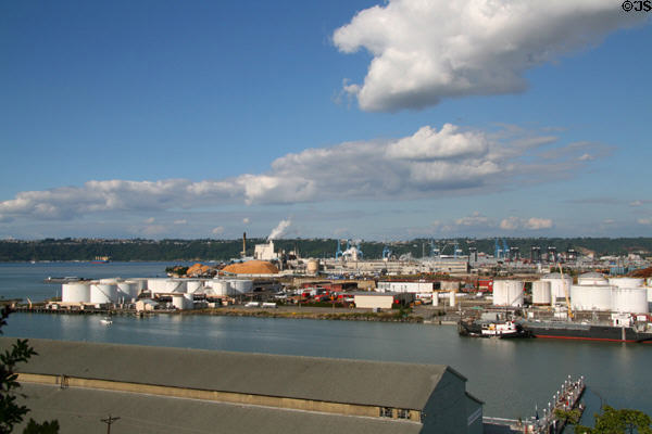 Port of Tacoma across Thea Foss Waterway from downtown. Tacoma, WA.