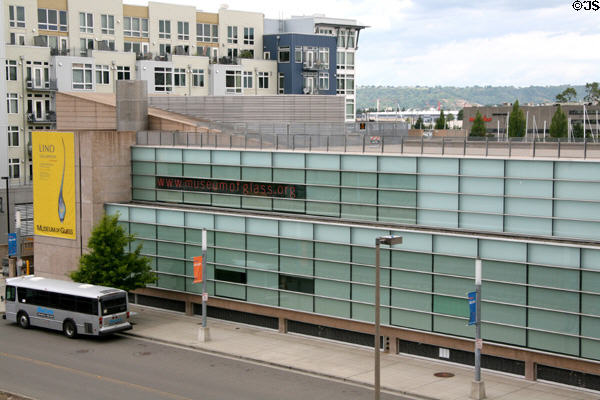 Glass city-side wall of Museum of Glass. Tacoma, WA.