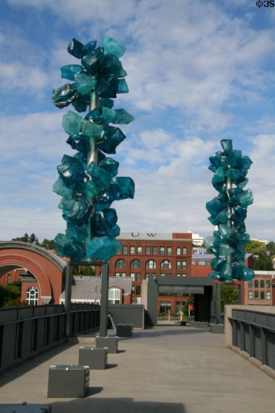 Crystal Towers (2002) by Dale Chihuly on bridge between Union Station & Museum of Glass. Tacoma, WA.