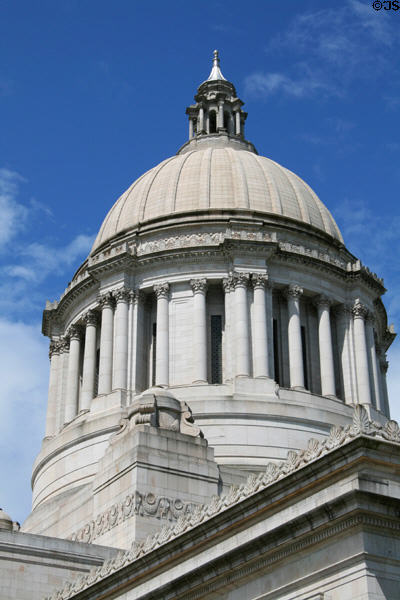 Oblique view of dome of Washington State Capitol. Olympia, WA.