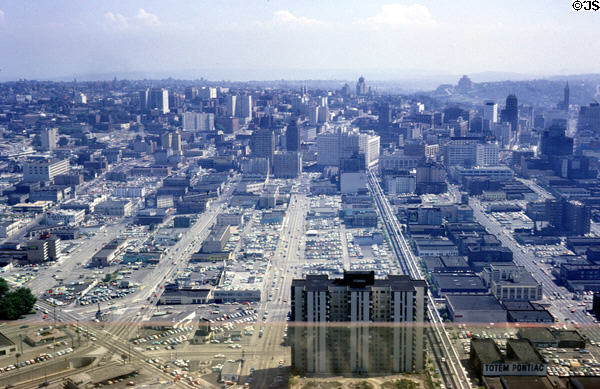 1962-view of core of Seattle south from Space Needle of Century 21 Exposition. Seattle, WA.