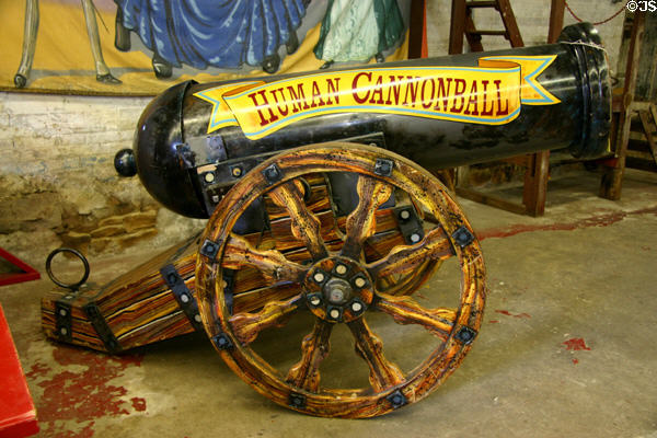 Small human cannonball device at Circus World Museum. Baraboo, WI.